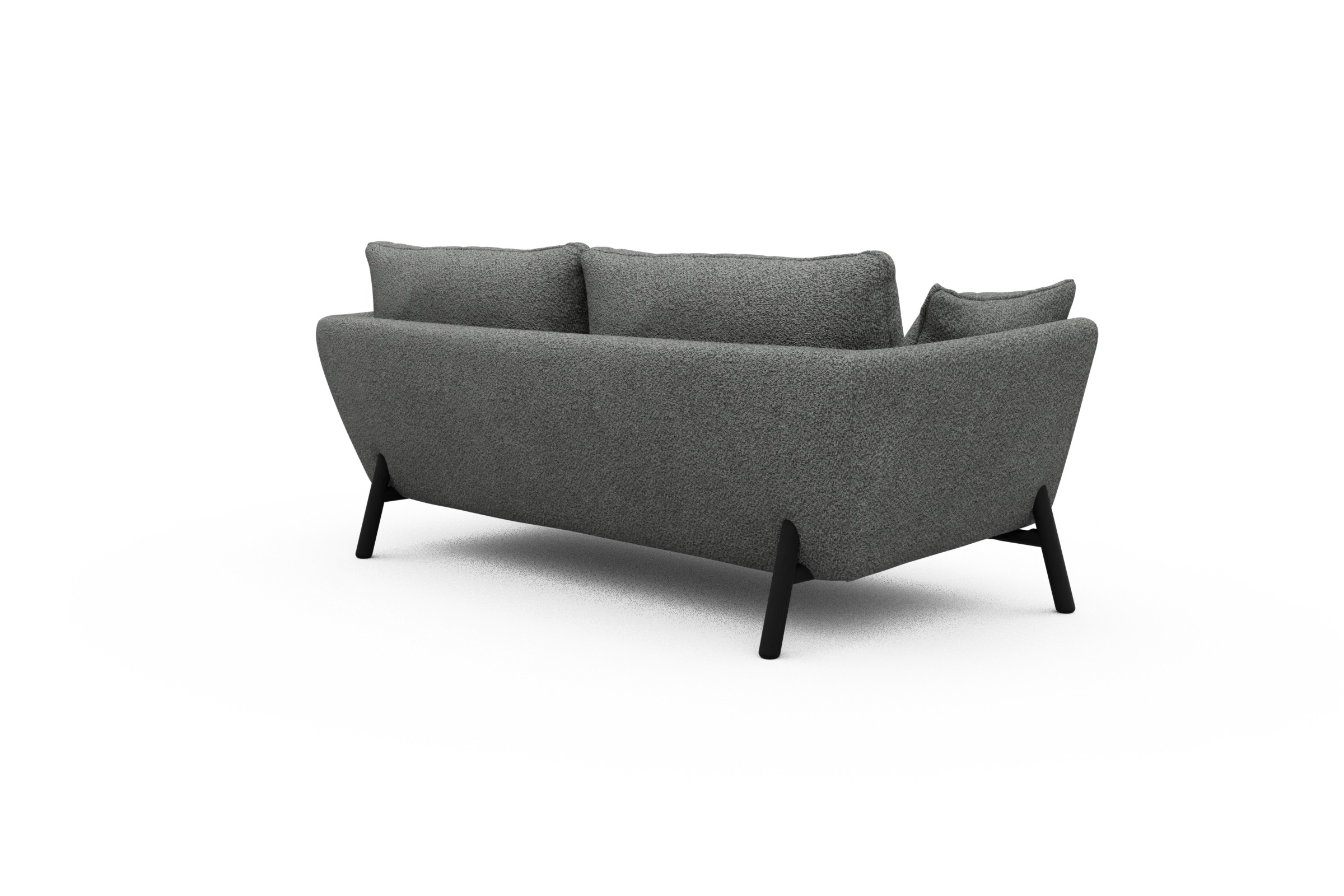 Sofa Emil 2-Sitzer Beinfarbe Eiche Schwarz Vanora-Warm-Grey