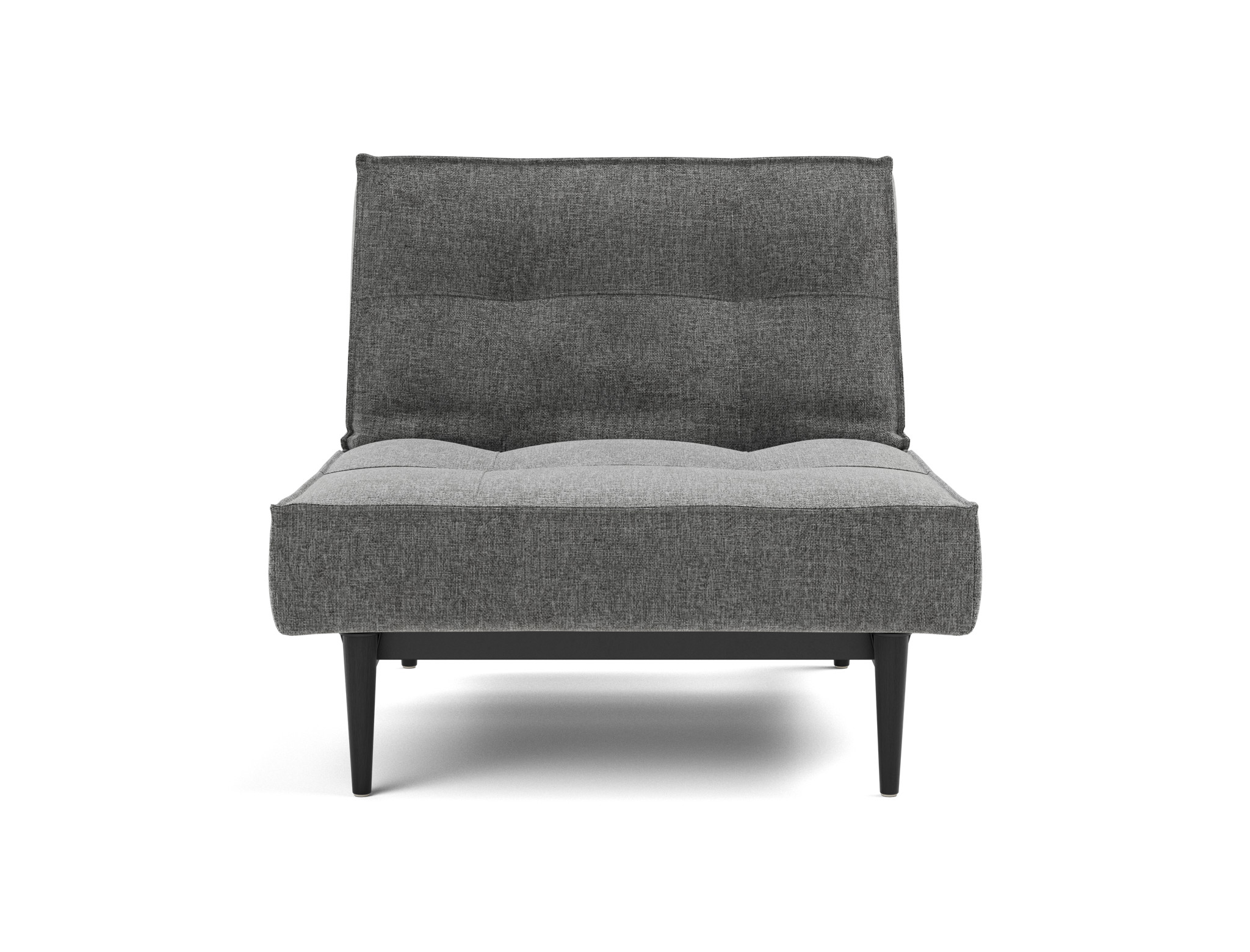 Sessel Splitback Strukturierter Stoff Twist 563-Charcoal Beine Styletto Eiche schwarz