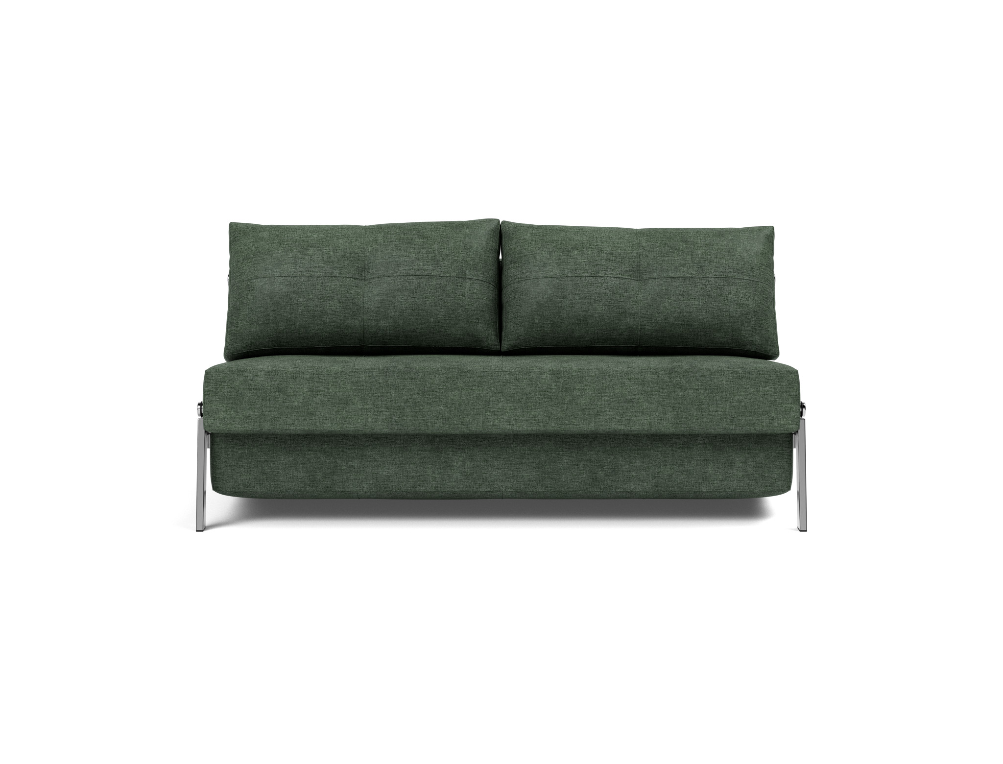 Schlafsofa Cubed 160 Flachgewebe Avella 281-Pine-Green Beine Chrom