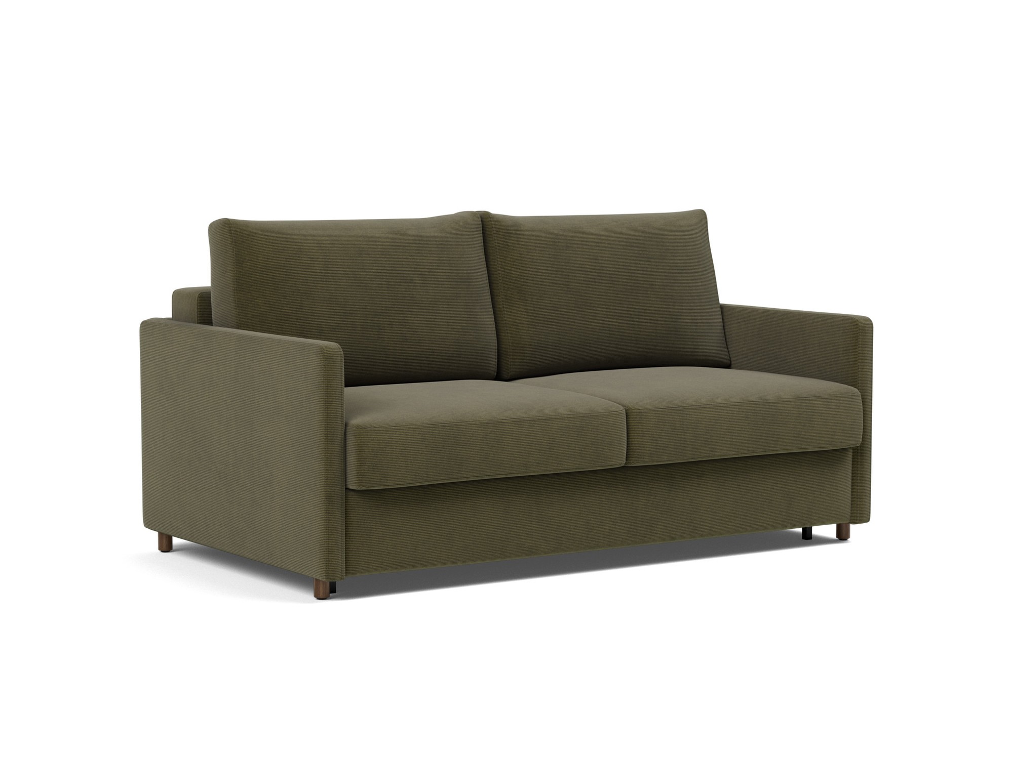 Schlafsofa Neah mit Slim-Armlehnen 160 Kord Cordufine 316-Pine-Green