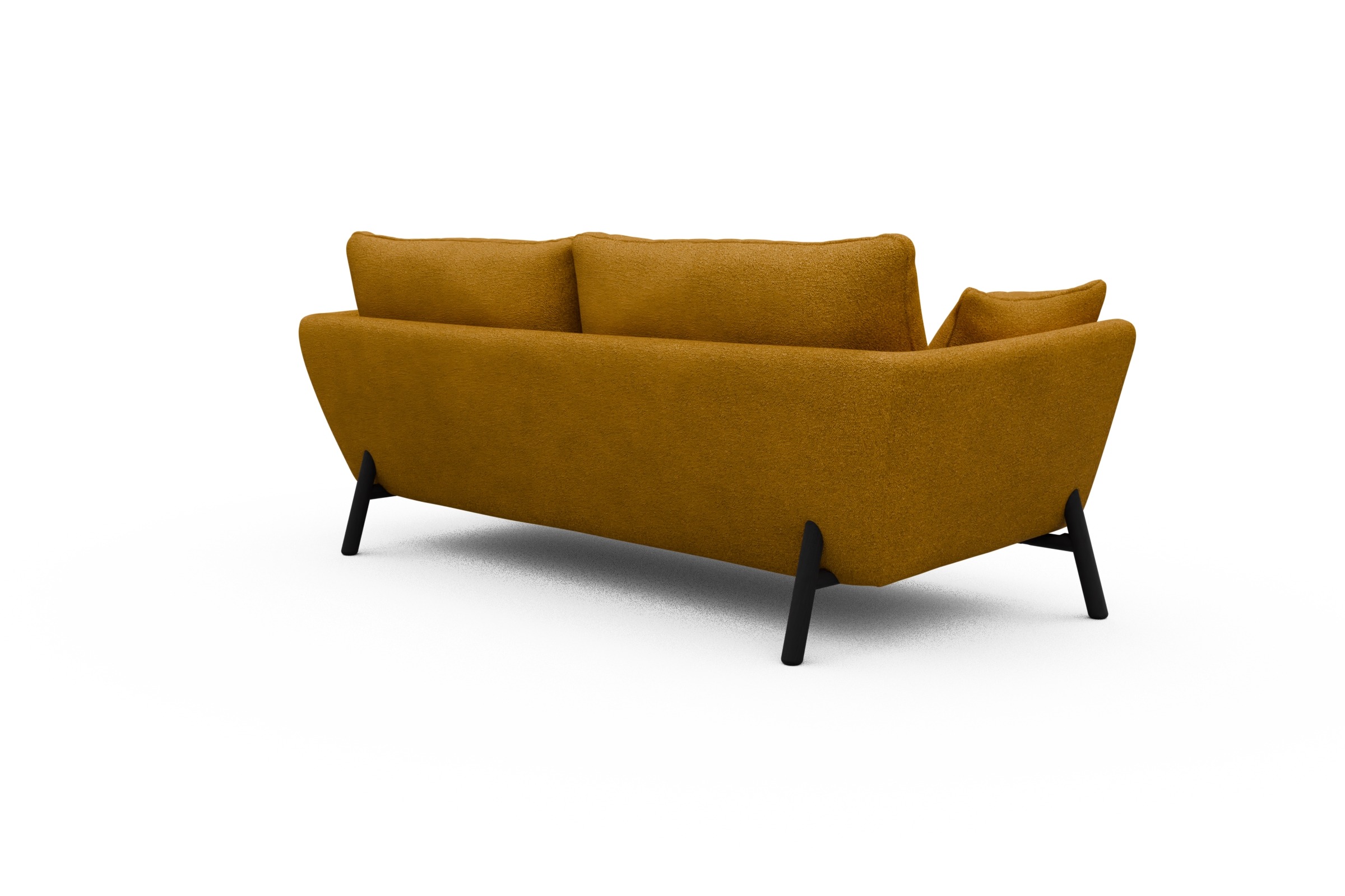 Sofa Emil 3-Sitzer Beinfarbe Eiche Schwarz Boucle-Ochre
