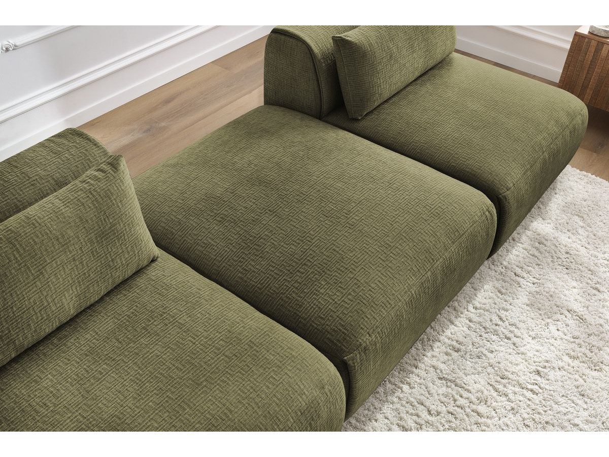 Bobochic Jeanne Sofa 3-Sitzer Strukturstoff Grün