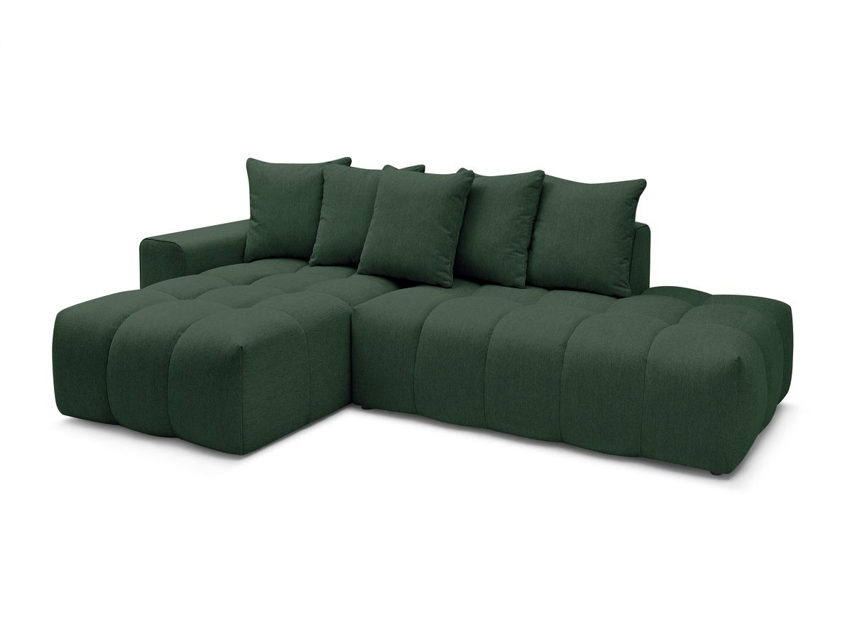 Bobochic Mont-blanc Ecksofa Melange-Stoff Grün Ecke links