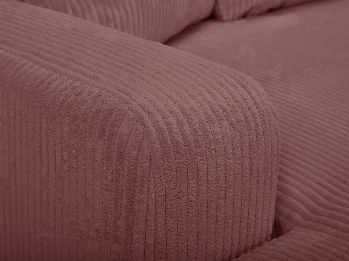 Bobochic Campi Ecksofa mit Schlaffunktion und Bettkasten Cordsamt Rosa Ecke rechts