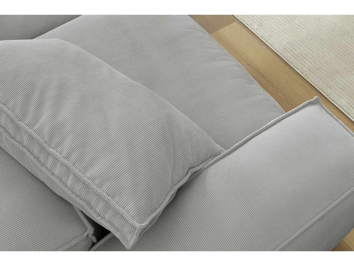 Bobochic Boheme Sofa 3-Sitzer Cordsamt Hellgrau