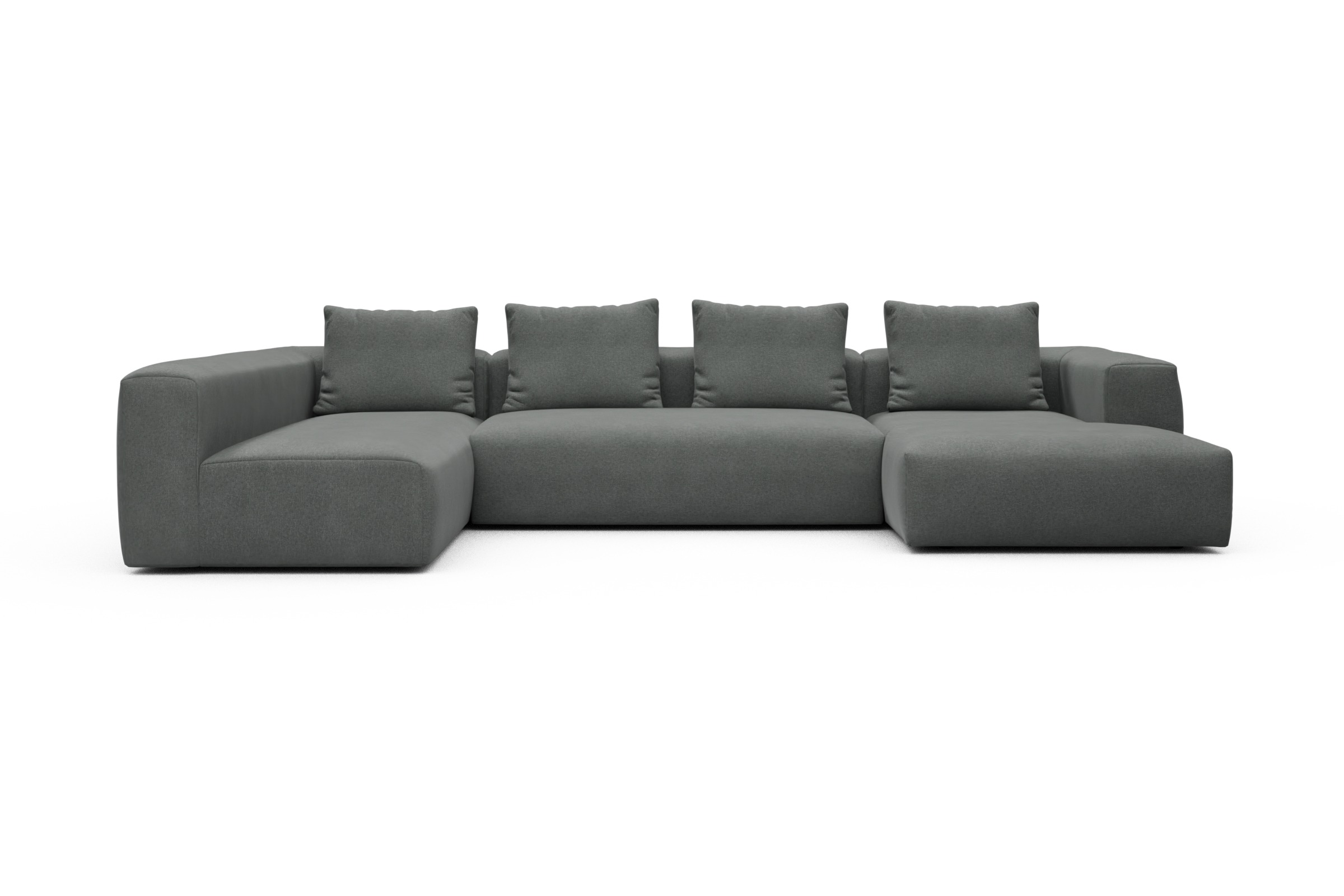 Skandi Home Wohnlandschaft Fred Chaiselongue rechts mit 2-Sitzer und lange Armlehne links Satya-Steel moebelfaktor