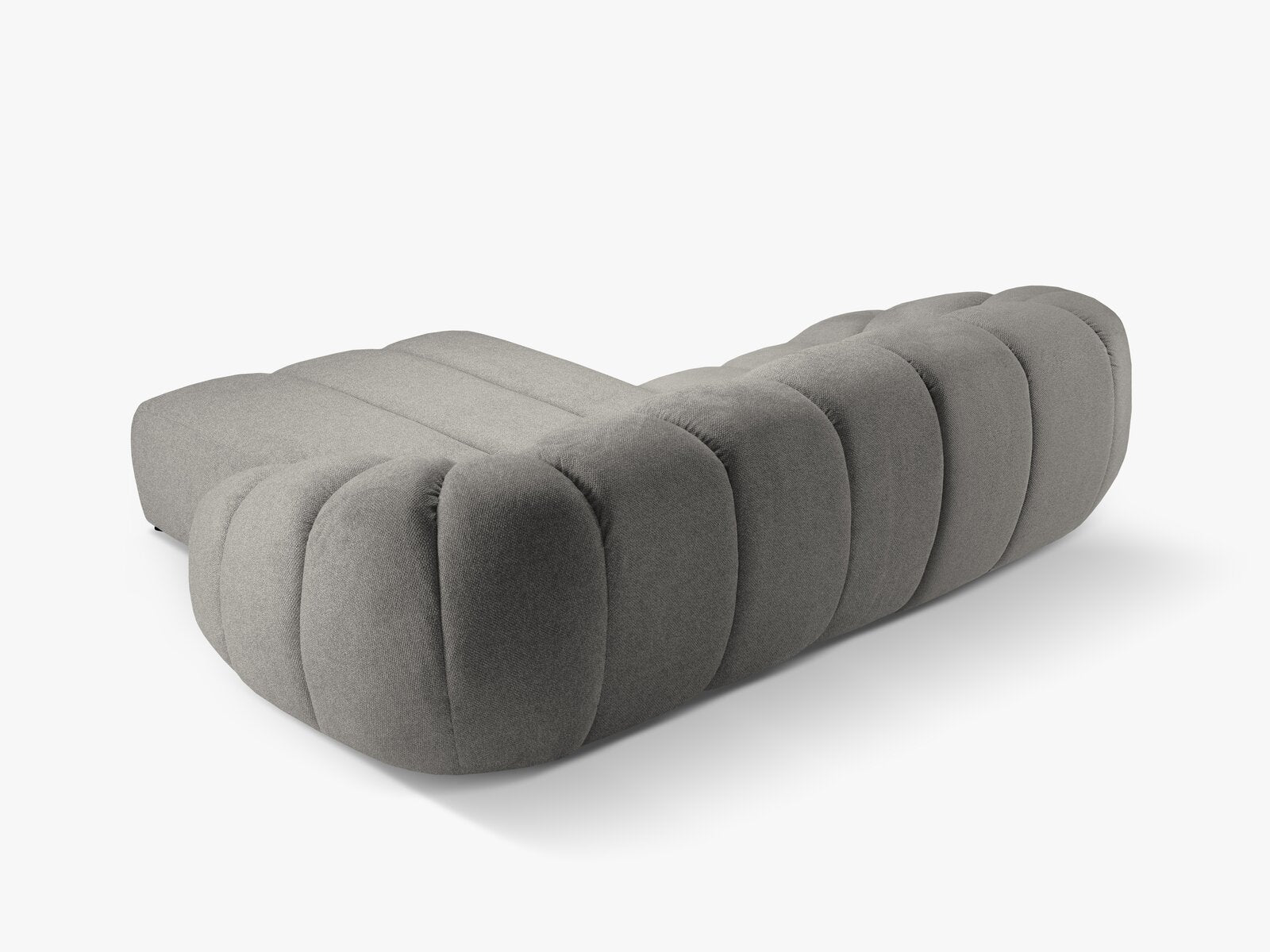 Micadoni Ecksofa Diana 3-Sitzer Rechts Strukturierter Samt Bubble Hellgrau