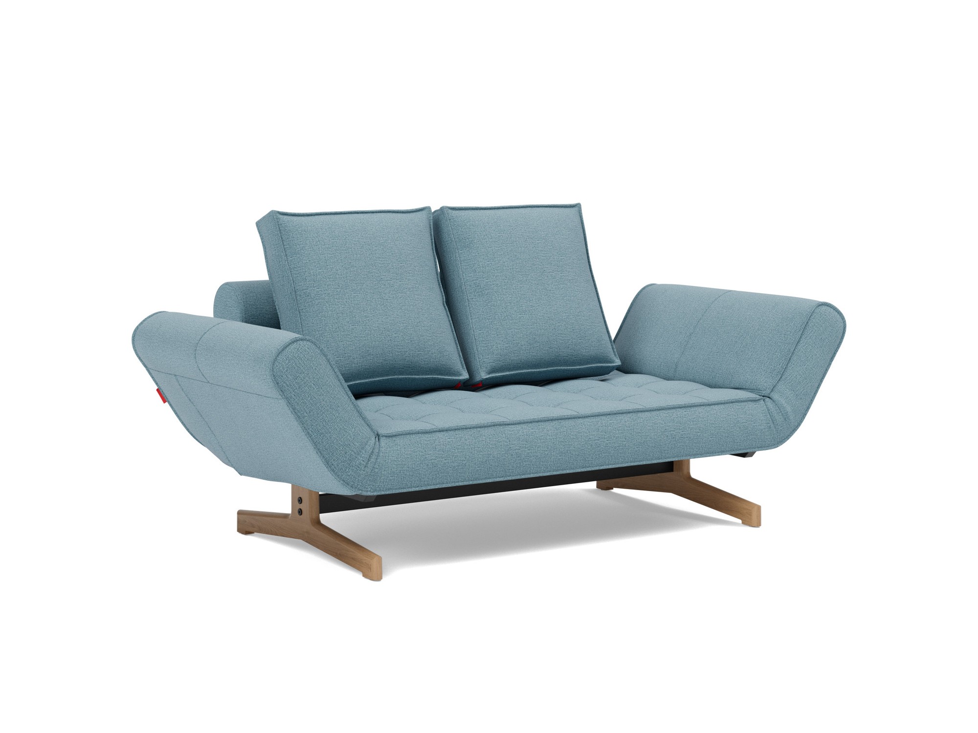 Tagesbett Ghia Flachgewebe Mixed Dance 525-Light-Blue Beine Eiche