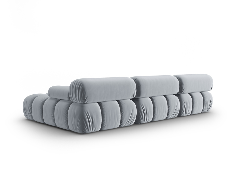 Cosmopolitan Design Modulares Ecksofa Cortina 4-Sitzer Samt Bluvel Hellblau Rechts
