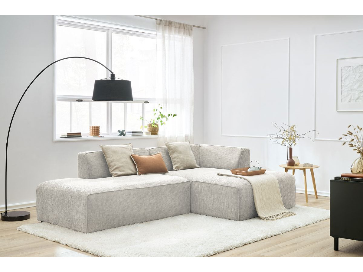 Bobochic Megeve Ecksofa Strukturstoff Beige Ecke rechts