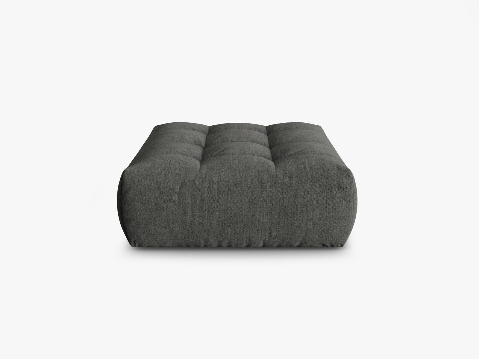 Micadoni Hocker Bloom 1-Sitzer Strukturierter Stoff Wind Dunkelgrau