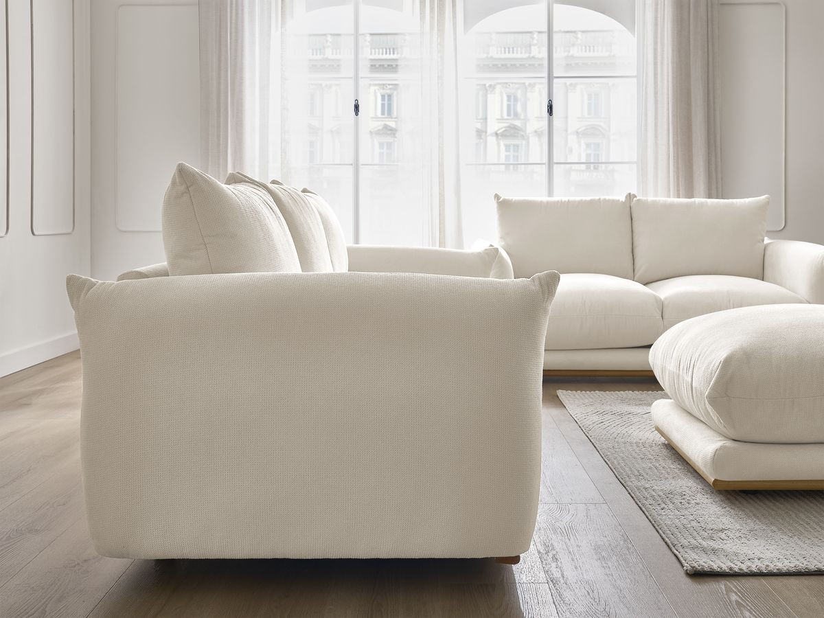 Bobochic Ernest Sofa 6-Sitzer mit Pouf Stoff Beige