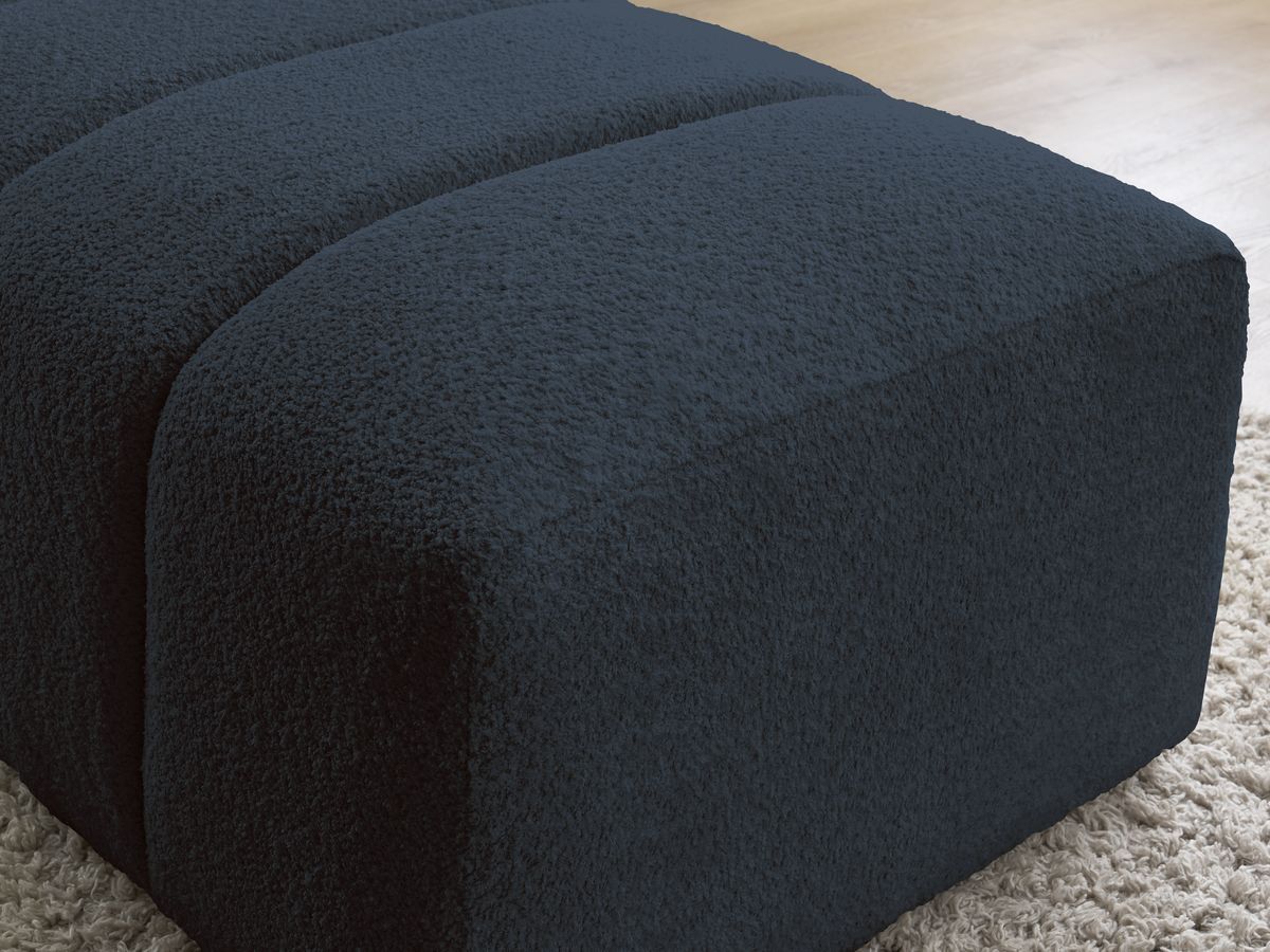 Bobochic Annecy Pouf Bouclé-Stoff Dunkelblau