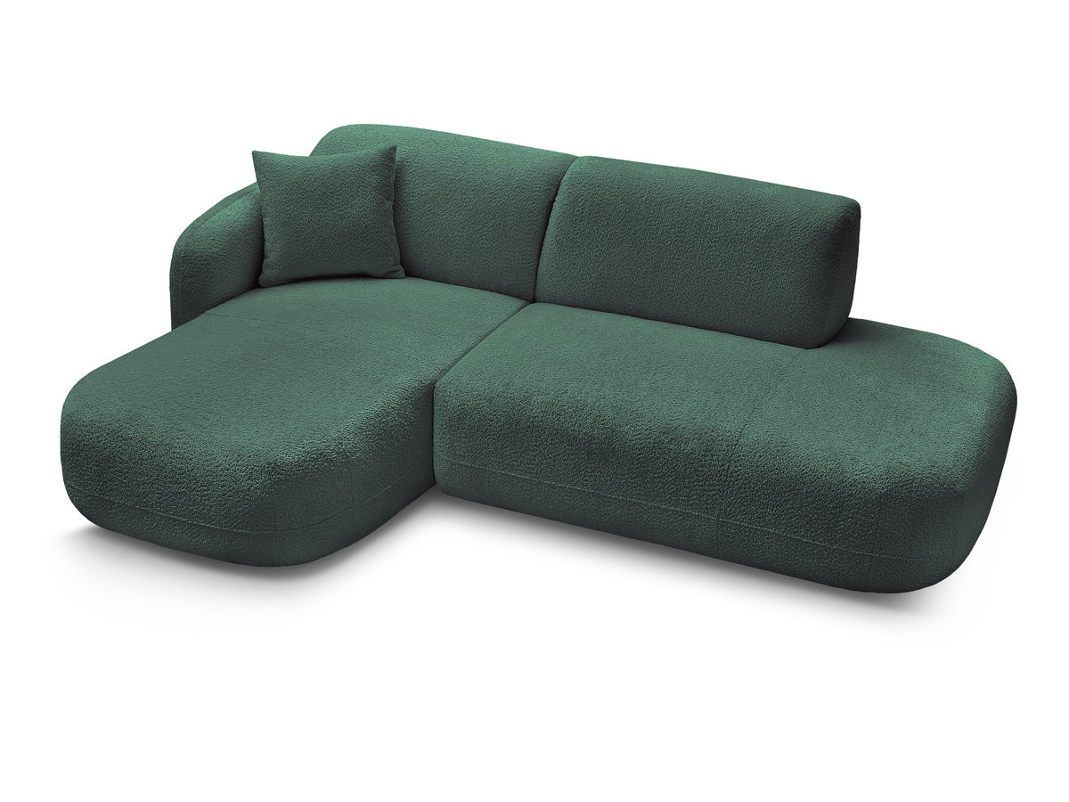 Bobochic Anda Ecksofa 241 × 163 cm Chenille Dunkelgrün Ecke links