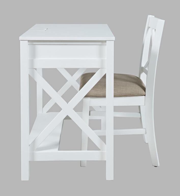 Livin Hill Set Avola: Schreibtisch 76 cm + Stuhl Weiß