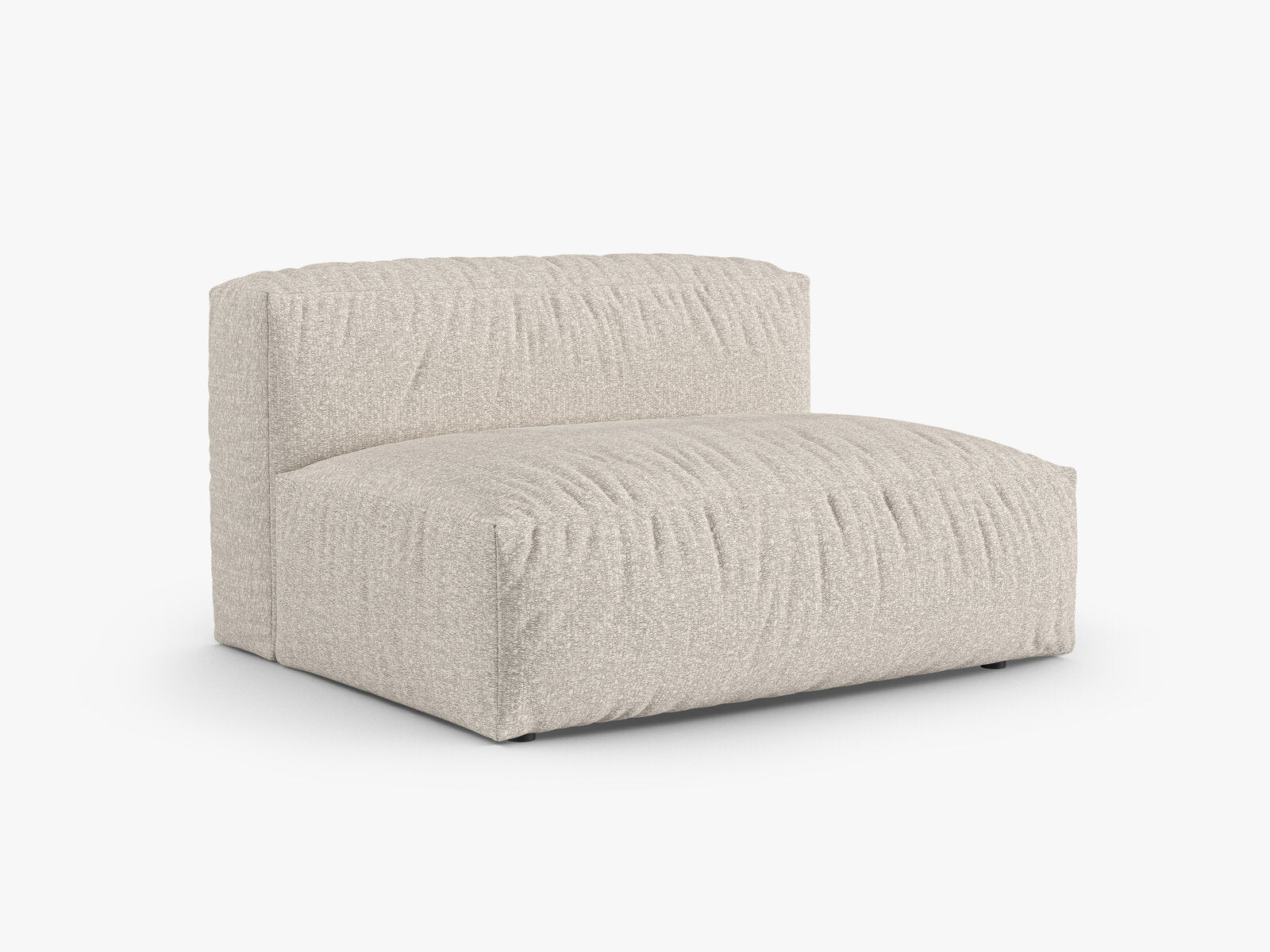 Micadoni Eckmodul mit Armlehne Martina 1-Sitzer Groß 90cm Sitztiefe Rechts Boucle Monet Beige
