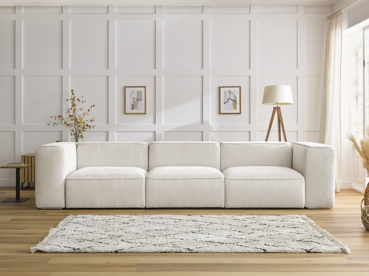 Bobochic Zephyr Sofa 3-Sitzer Strukturstoff Weiß