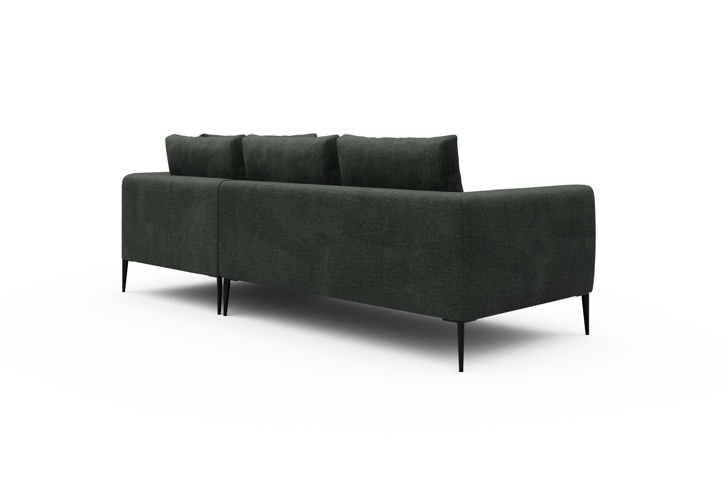 Ecksofa Paul Relax-Ecke rechts mit 2-Sitzer Aivi-Pine-Green