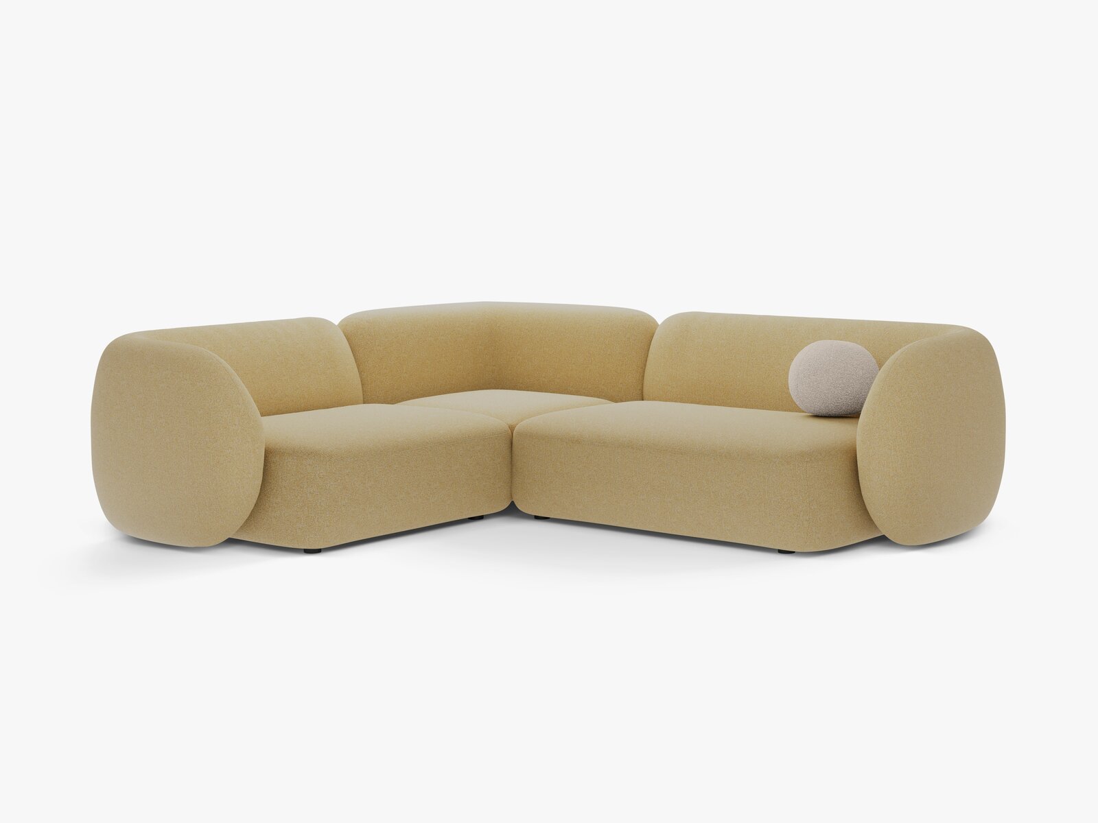 Micadoni Ecksofa Kate 4-Sitzer Links Strukturierter Stoff Sonnenblumen Melange