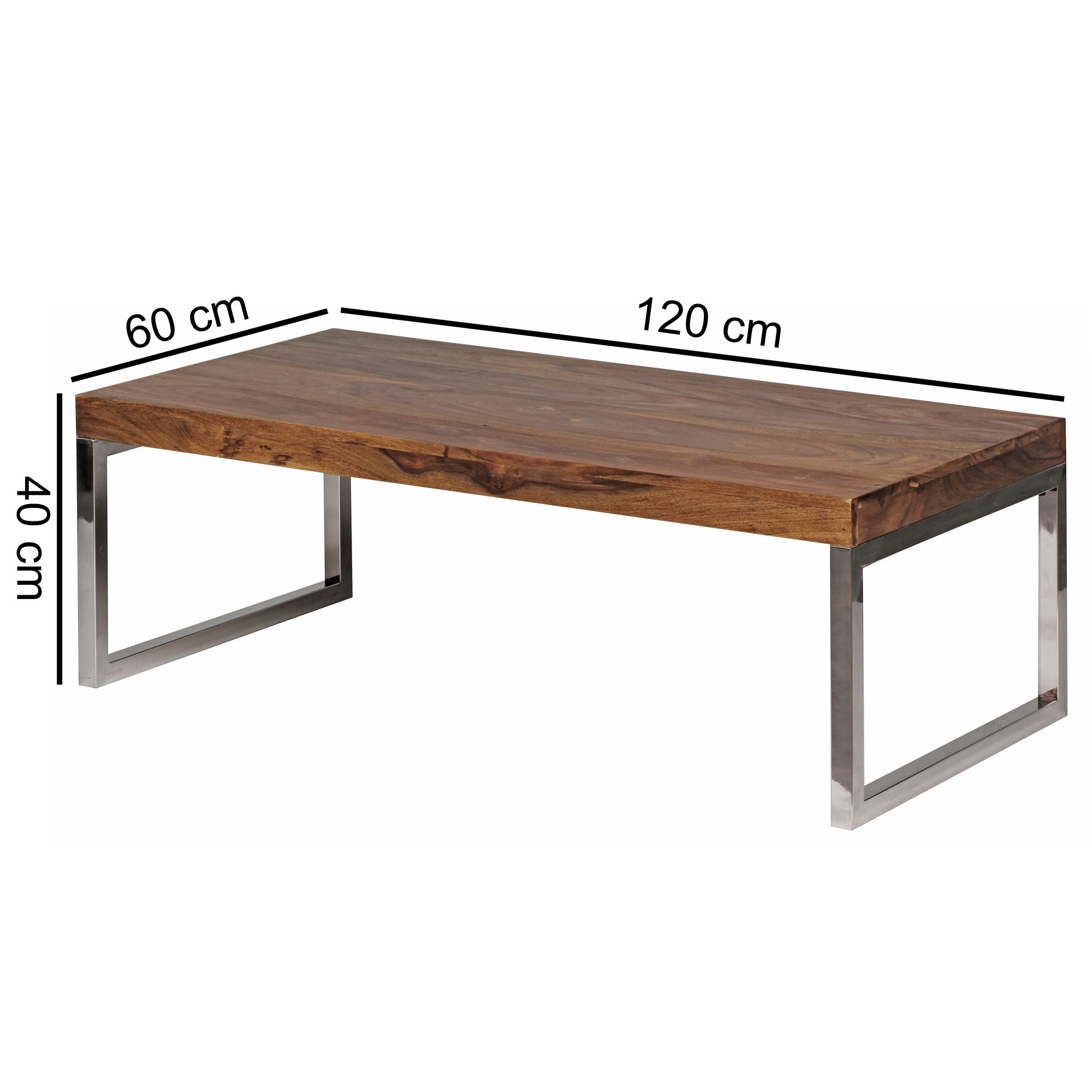Couchtisch Alta Massivholz Dunkelbraun