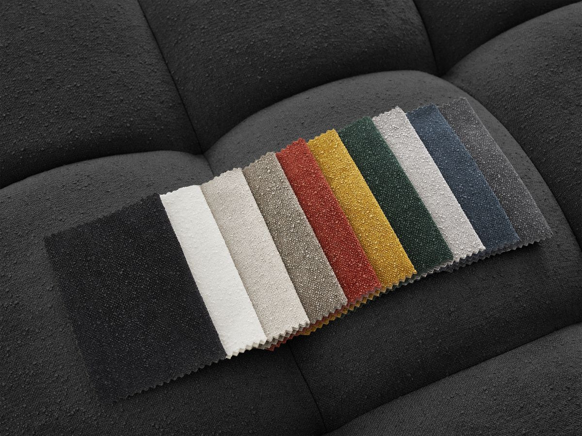 Bobochic Everest Ecksofa, 4 Kissen Strukturstoff Schwarz Ecke links
