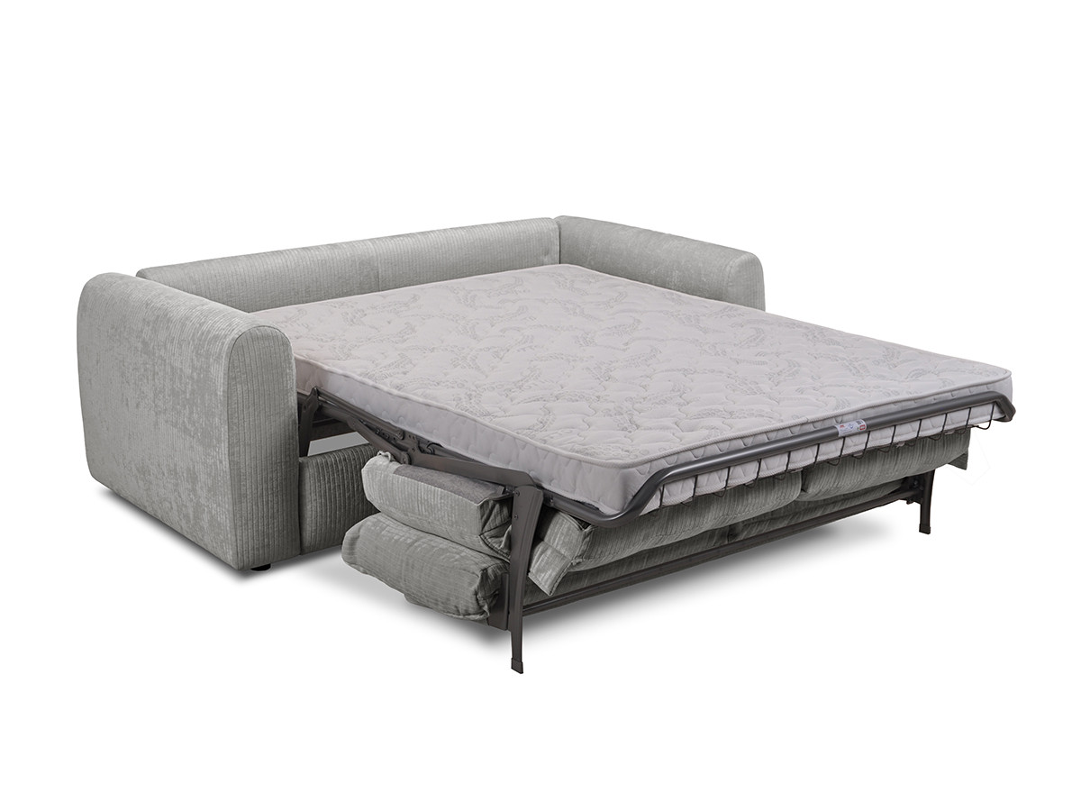 Bobochic Archi Schlafsofa 3-Sitzer Cordsamt Grau, Liegefläche 140 × 190 cm