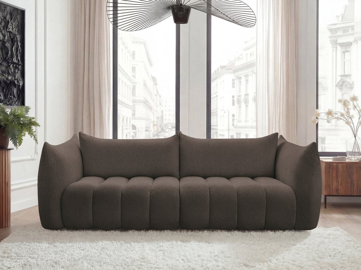 Bobochic Azra Sofa 4-Sitzer Bouclé-Stoff Braun