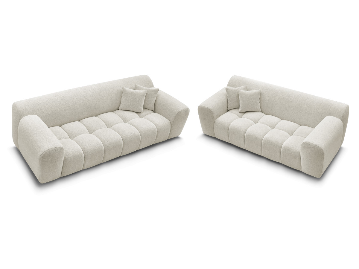Bobochic Melisse Sofa 5-Sitzer Melange-Stoff Weiß
