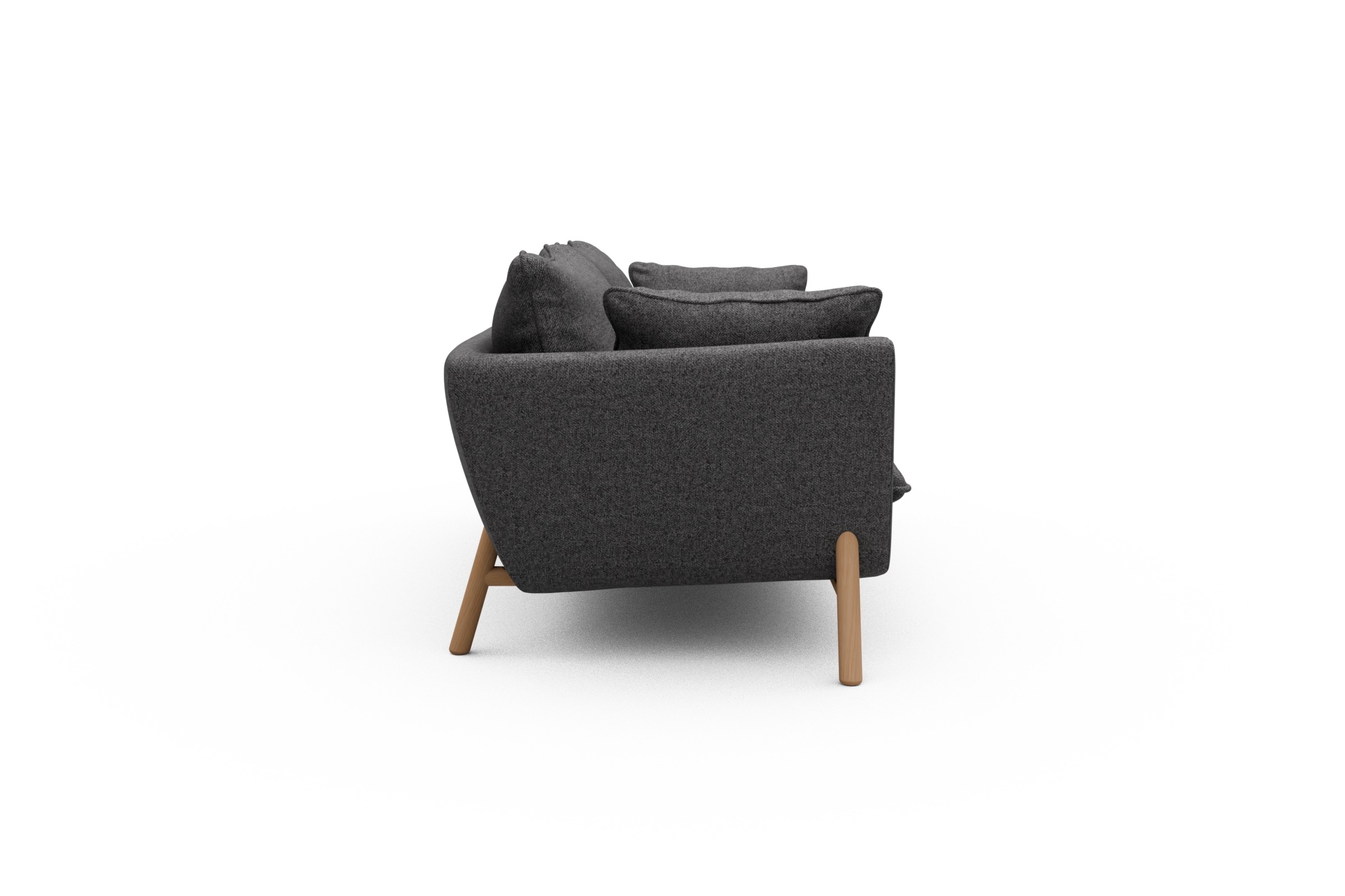 Sofa Emil PREMIUM 3-Sitzer Beinfarbe Eiche Natur Sama-Antracite