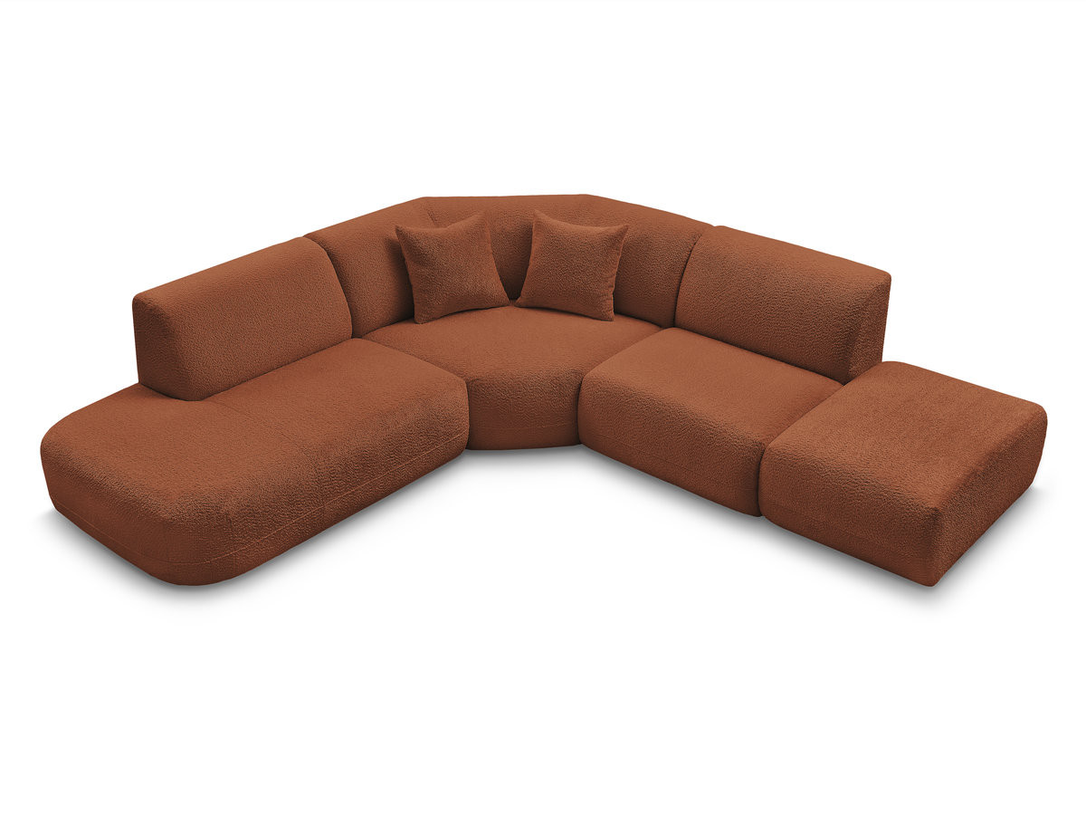 Bobochic Anda Ecksofa 279 × 264 cm Chenille Orange Ecke links