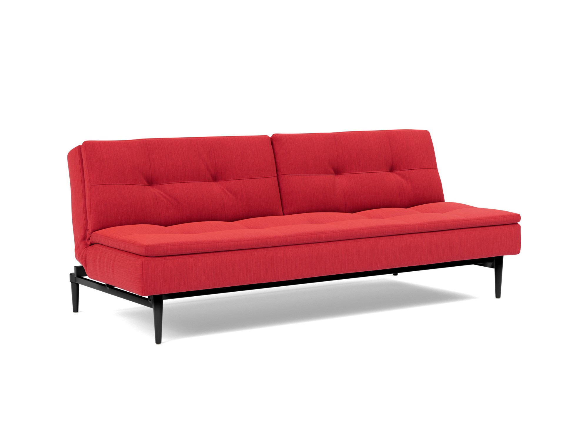 Schlafsofa Dublexo Flachgewebe Elegance 511-Red Beine Styletto Eiche schwarz