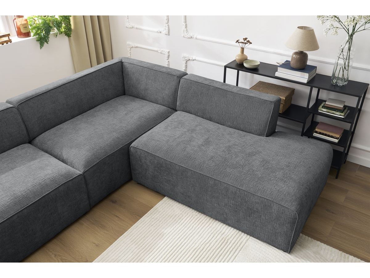 Bobochic Megeve Wohnlandschaft Strukturstoff Dunkelgrau Ecke links