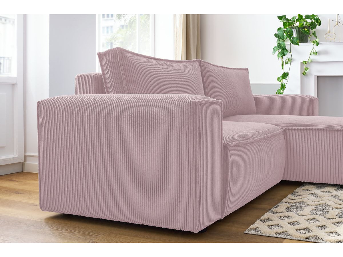 Bobochic Nihad Ecksofa Cordsamt Violett Ecke rechts