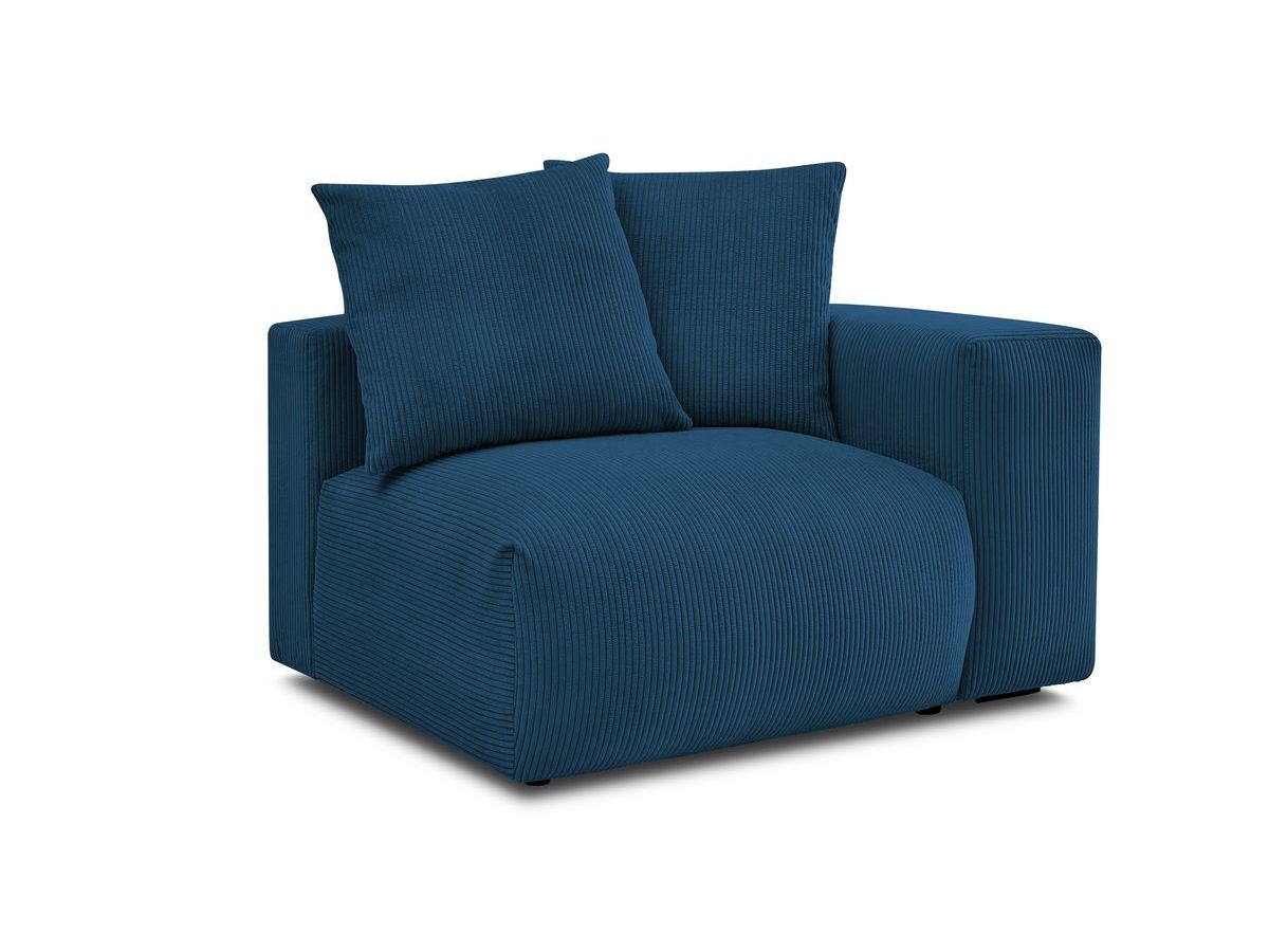 Bobochic Voltaire Sofamodul 1-Sitzer 130 × 100 cm Cordsamt Dunkelblau Ecke rechts