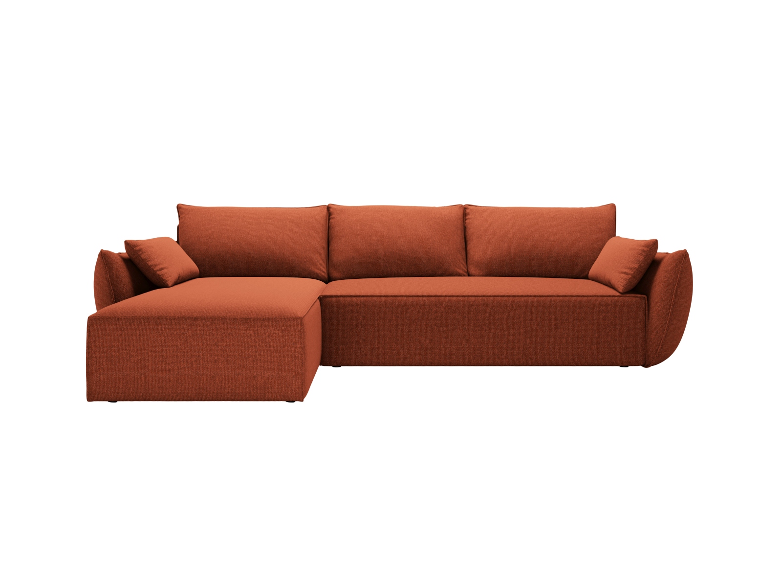 Micadoni Ecksofa Kaelle 4-Sitzer mit Schlaffunktion Links Chenille Terrakotta