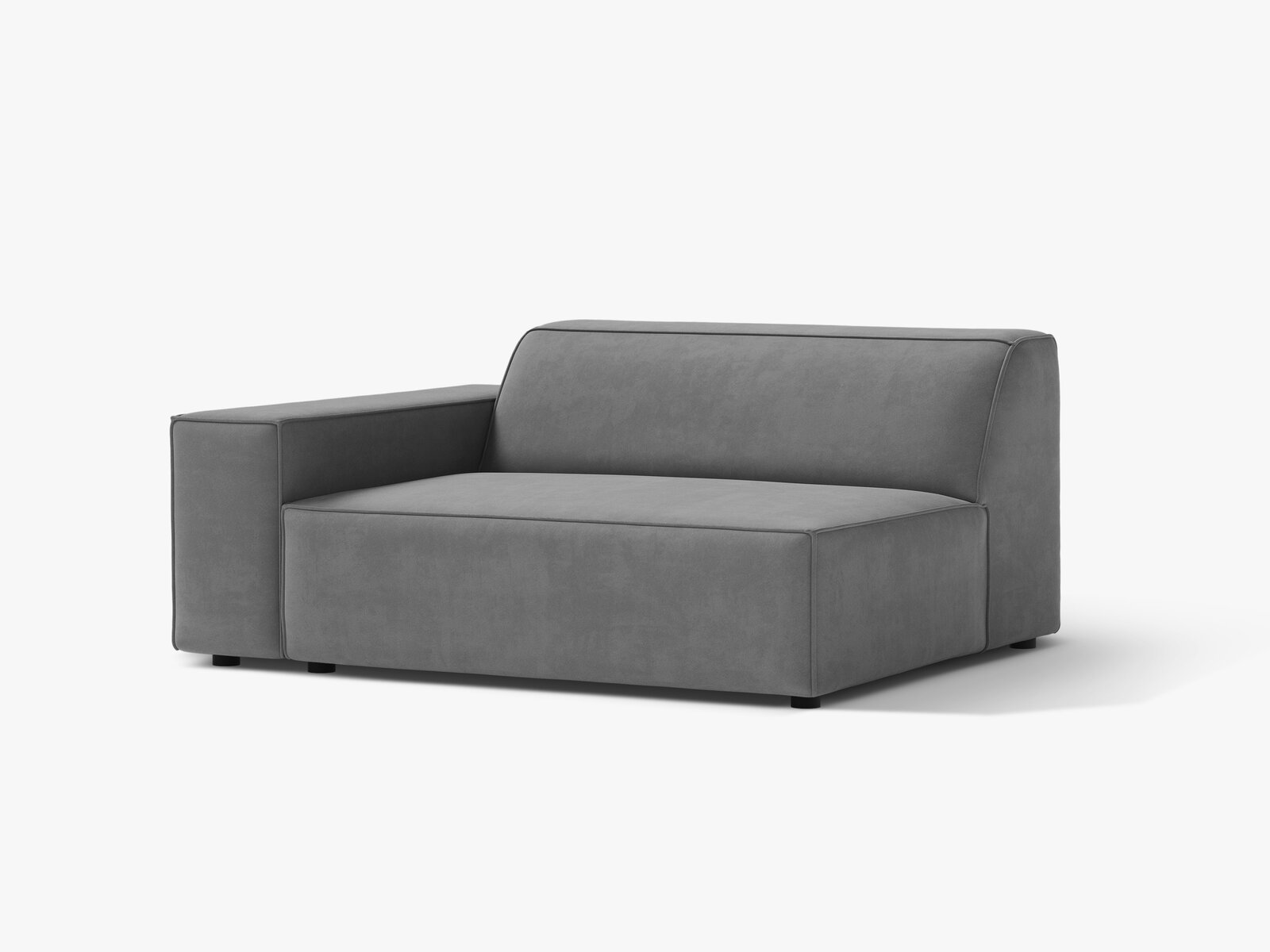 Micadoni Jodie Sofamodul XL Links Samt Venus Hellgrau