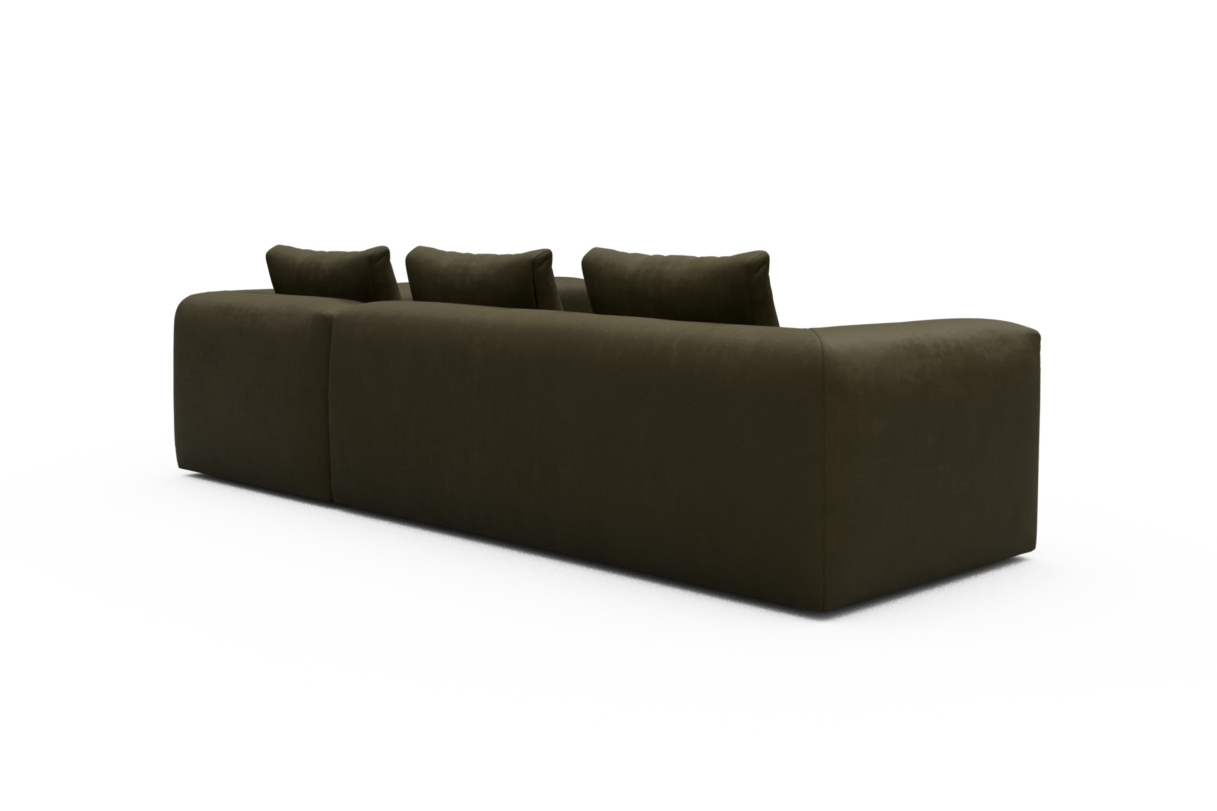 Ecksofa Fred 2x 2,5-Sitzer rechts offen Cordufine-Pine-Green