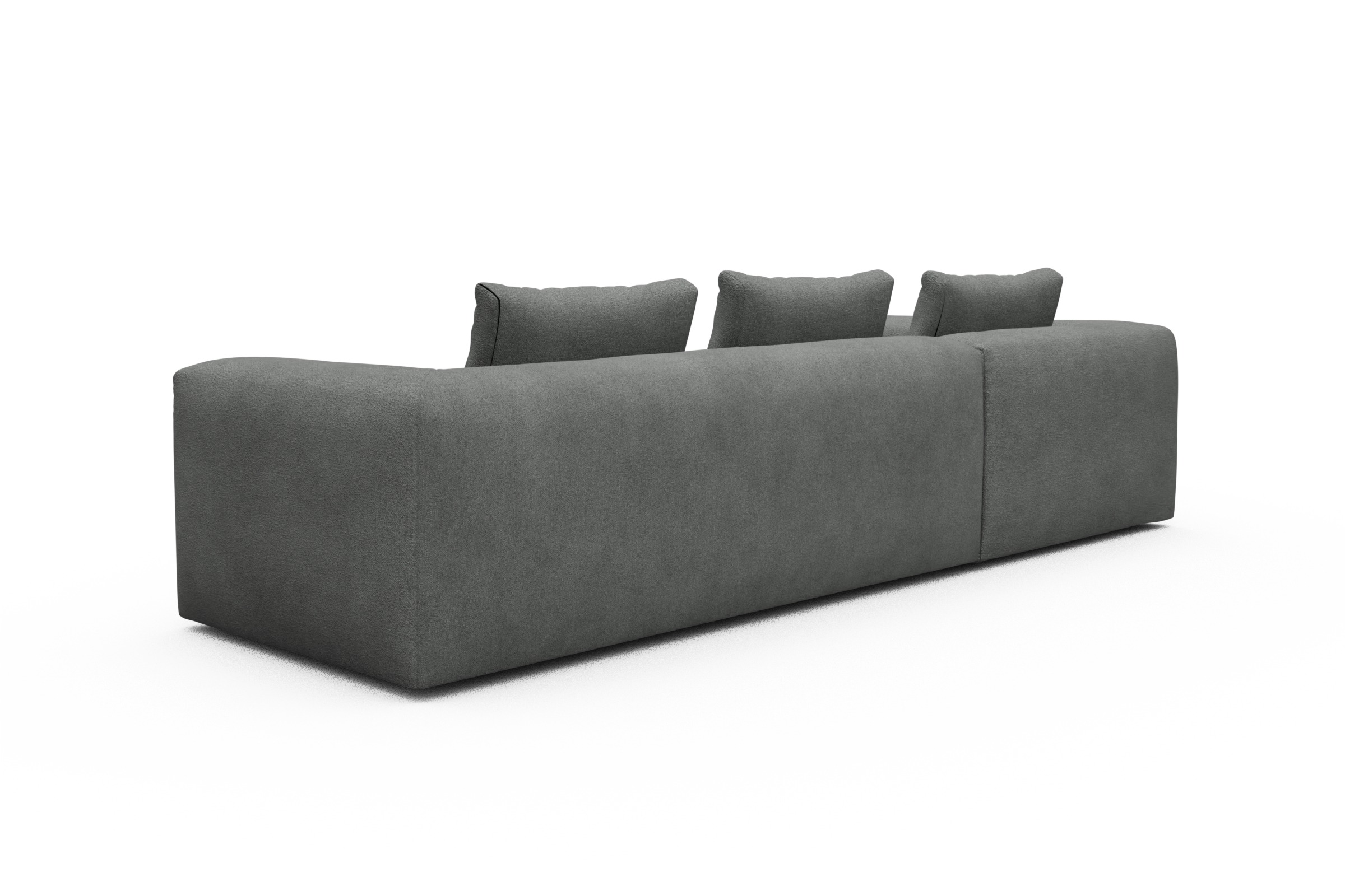 Ecksofa Fred Relax-Ecke links mit 2,5-Sitzer Boucle-Ash-Grey