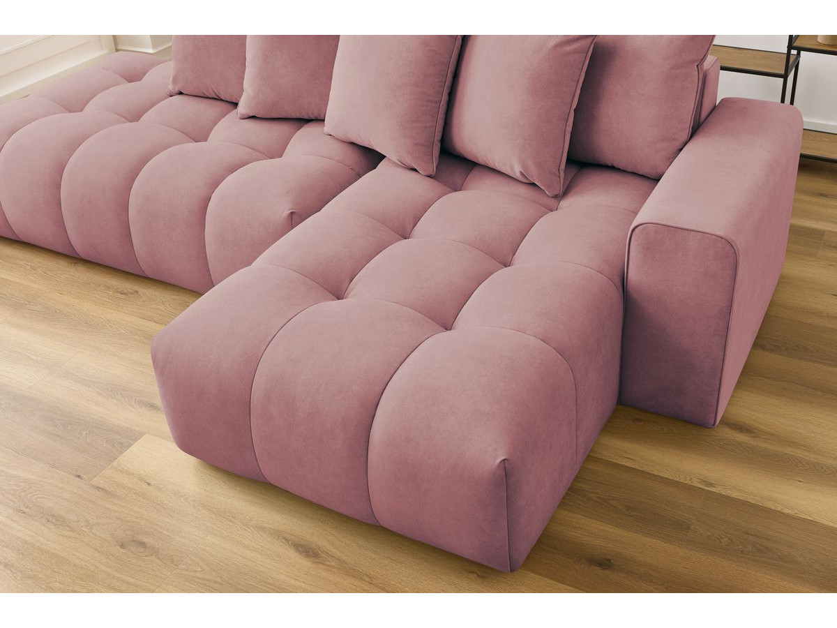 Bobochic Mont-blanc Ecksofa Samt Rosa Ecke rechts