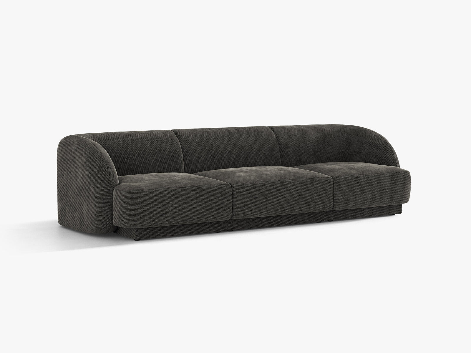 Micadoni Sofa Miley 3-Sitzer Chenille Eden Dunkelgrau