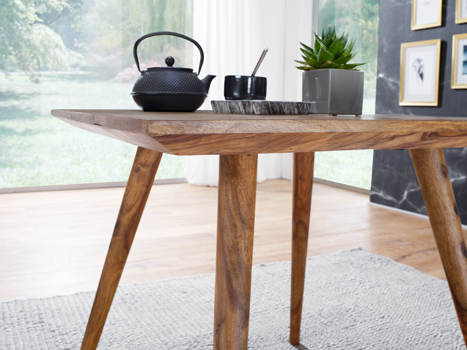 Esstisch Bindal Massivholz Dunkelbraun 80 × 80 cm