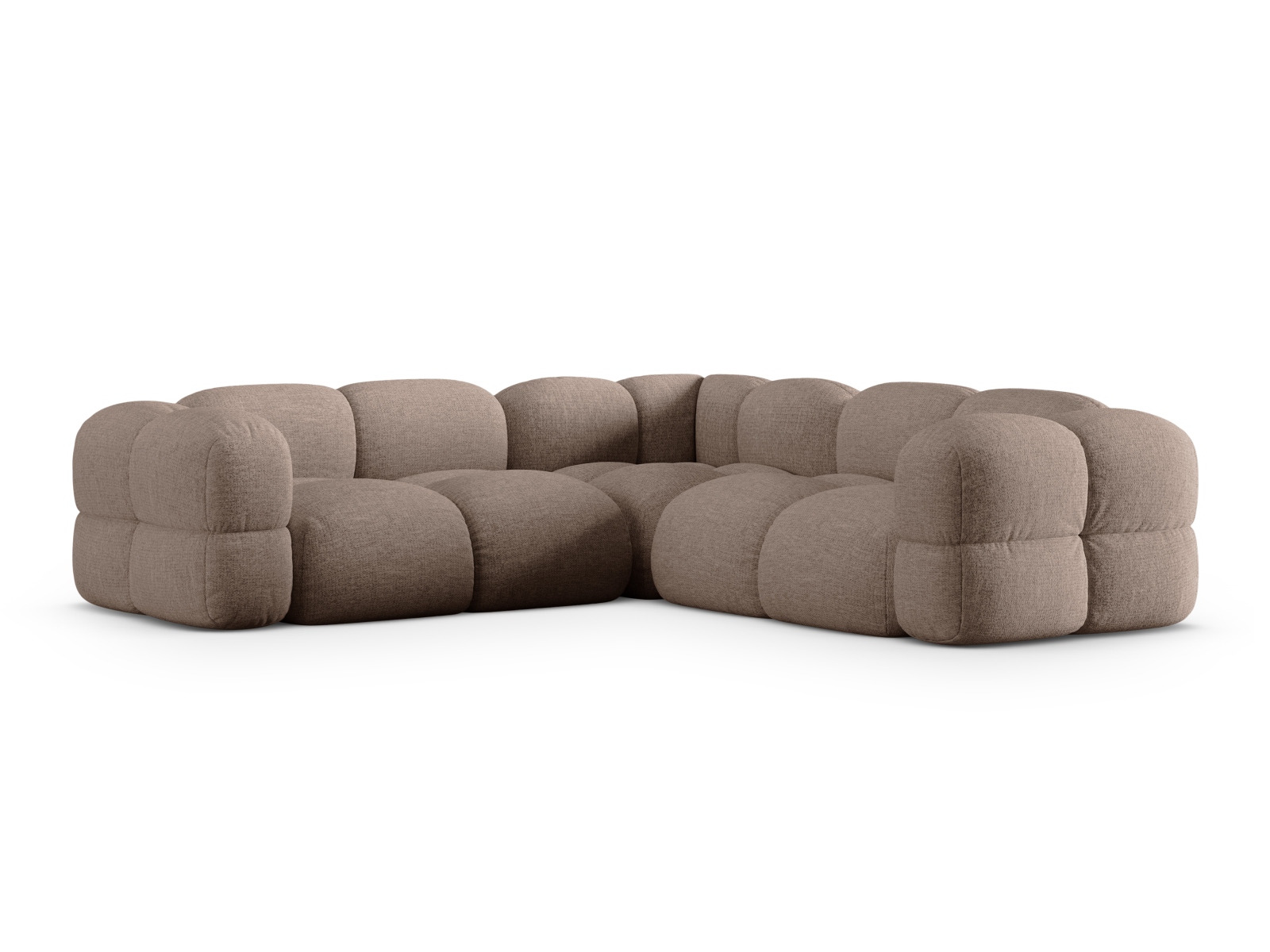 Cosmopolitan Design Symmetrisches Ecksofa Loretto 4-Sitzer Strukturierter Stoff Sorella Cappuccino