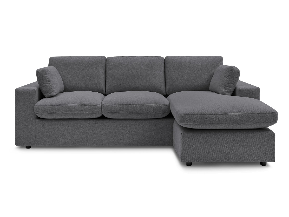 Bobochic Belair Ecksofa 220 × 139 cm Stoff Dunkelgrau