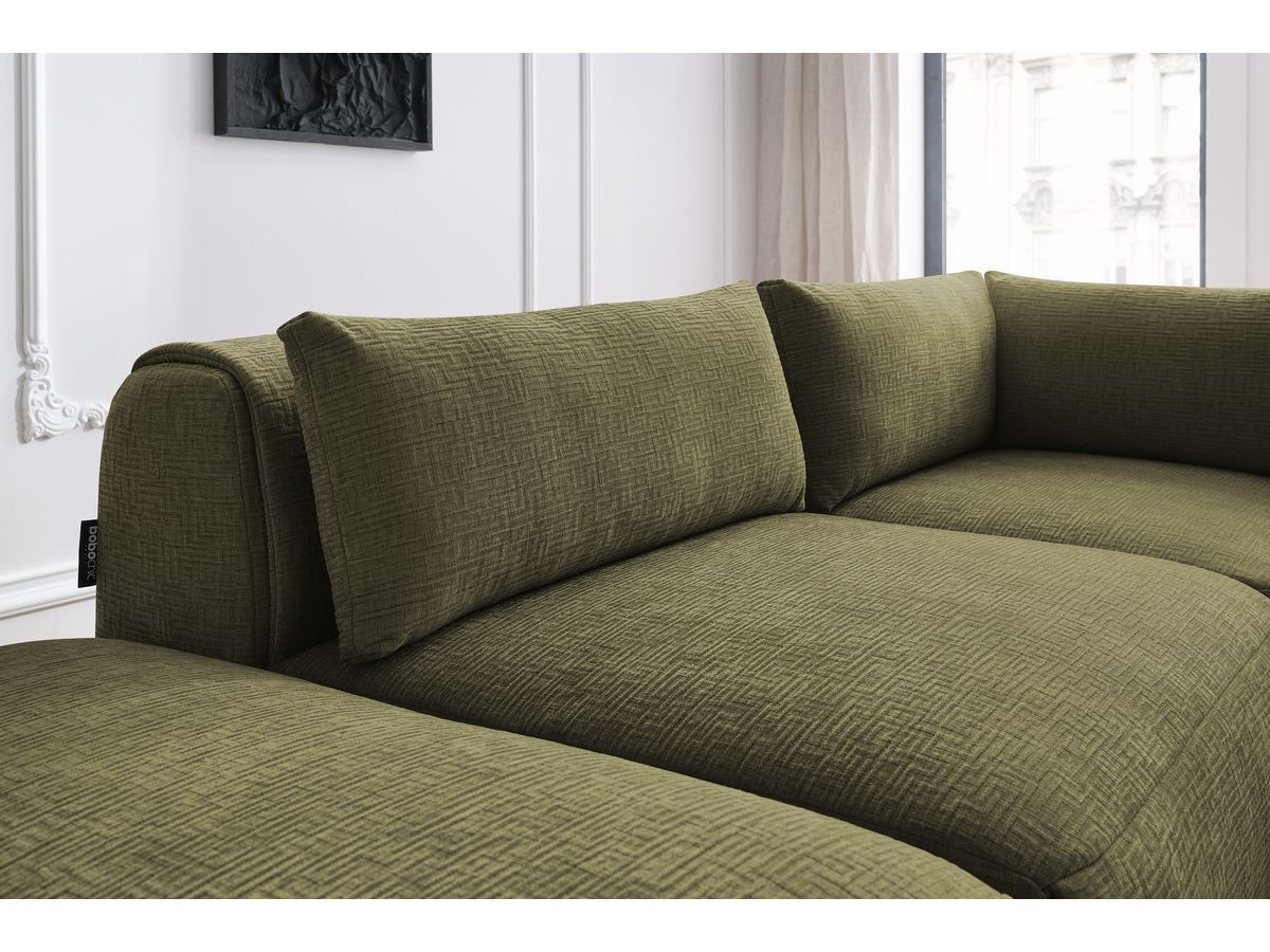 Bobochic Jeanne Ecksofa 271 × 300 cm Strukturstoff Grün
