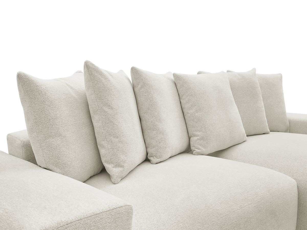 Bobochic Voltaire Ecksofa 310 × 174 cm Melange-Stoff Weiß