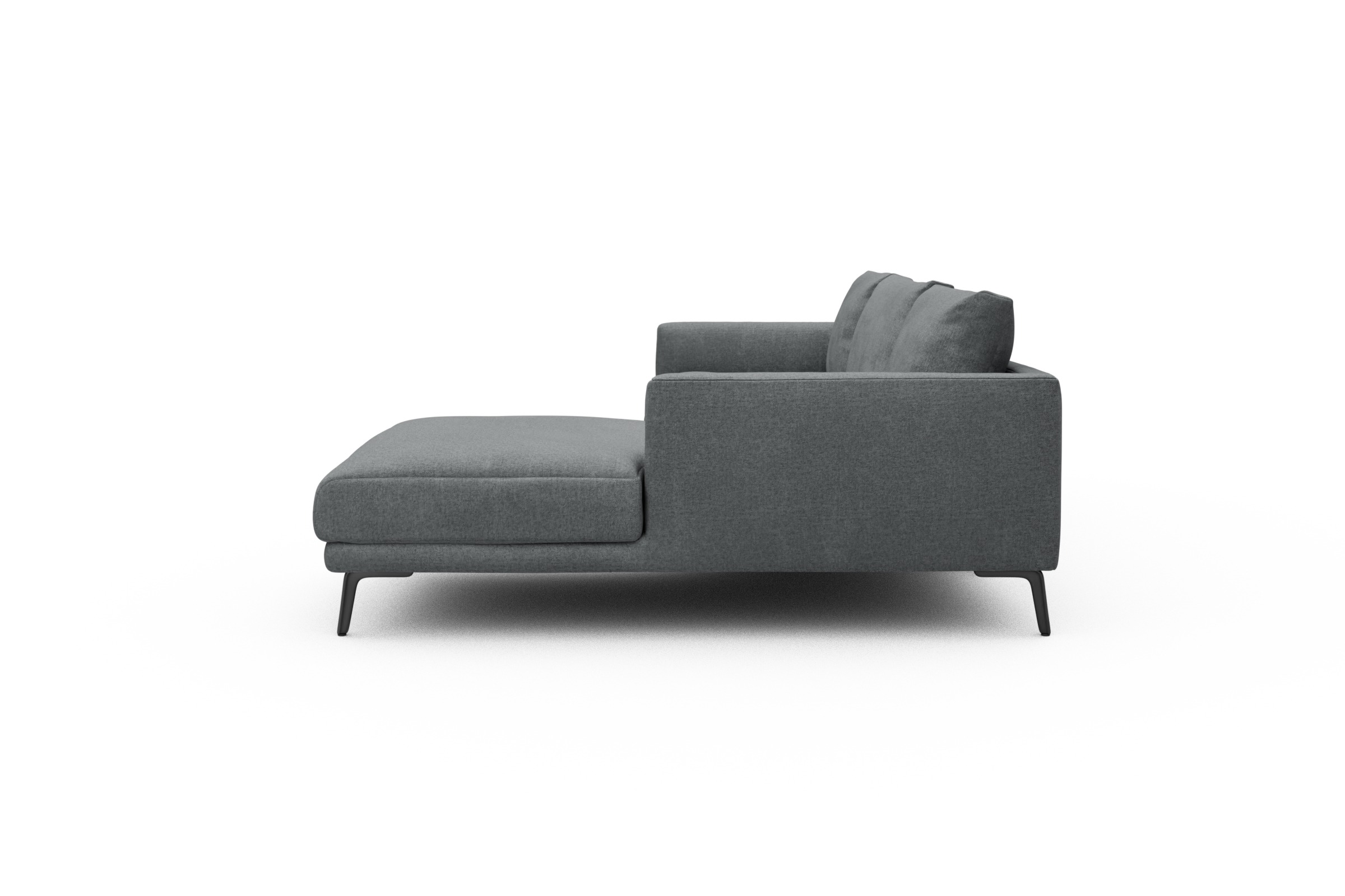 Ecksofa Karl Chaiselongue rechts mit 2,5-Sitzer Casone-Gravel-Grey