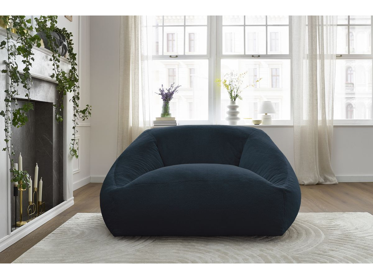 Bobochic Lilibet Pouf Kunstfell Dunkelblau