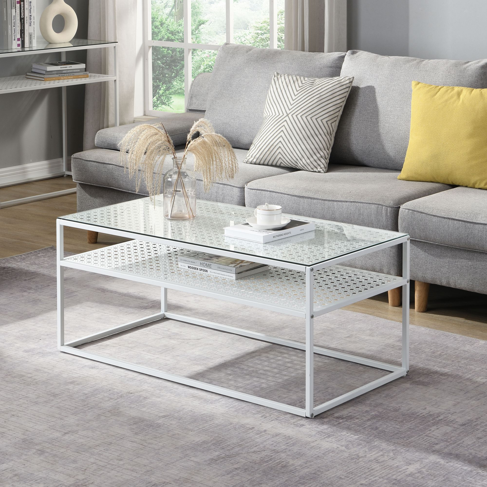 Couchtisch Jondal Glas Weiß 100 × 50 × 45 cm