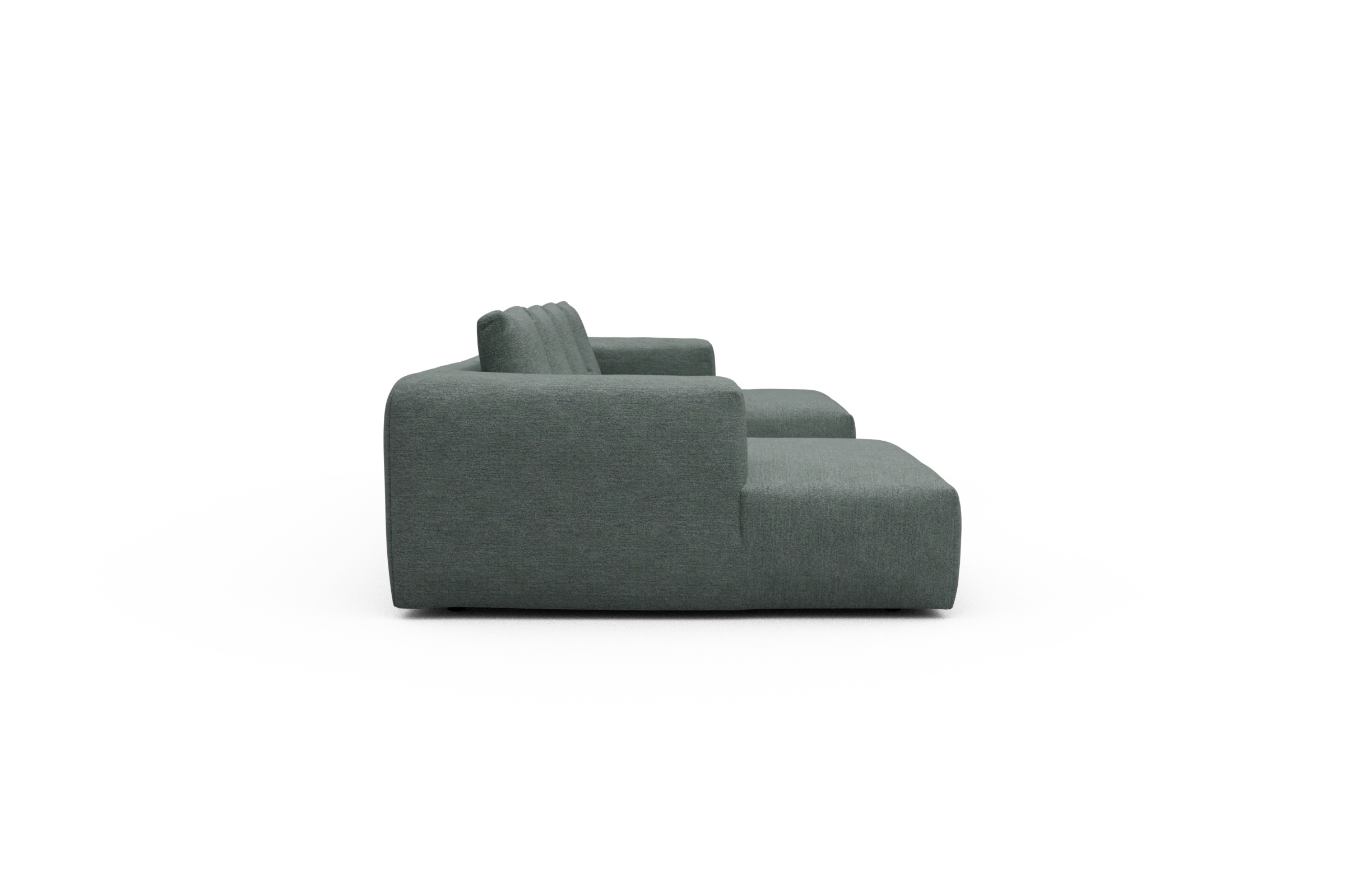 Wohnlandschaft Fred mit 2-Sitzer und Chaiselongue beidseitig Carreno-Ice-Blue