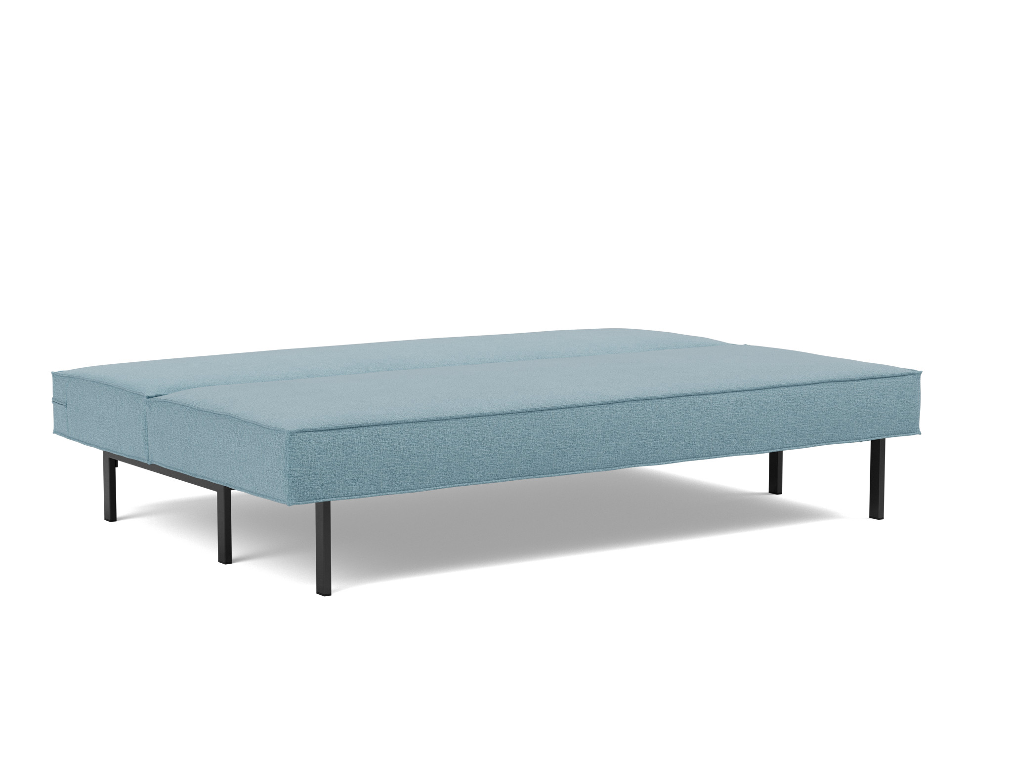 Schlafsofa Sly Flachgewebe Mixed Dance 525-Light-Blue Beine Schwarzes Metall